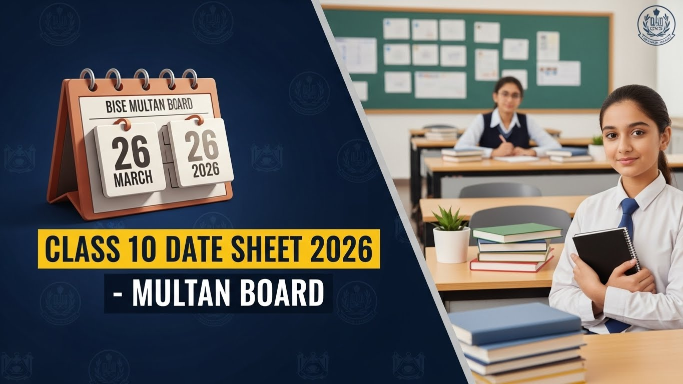 Tentative Date Sheet 10th Class 2026 Multan Board