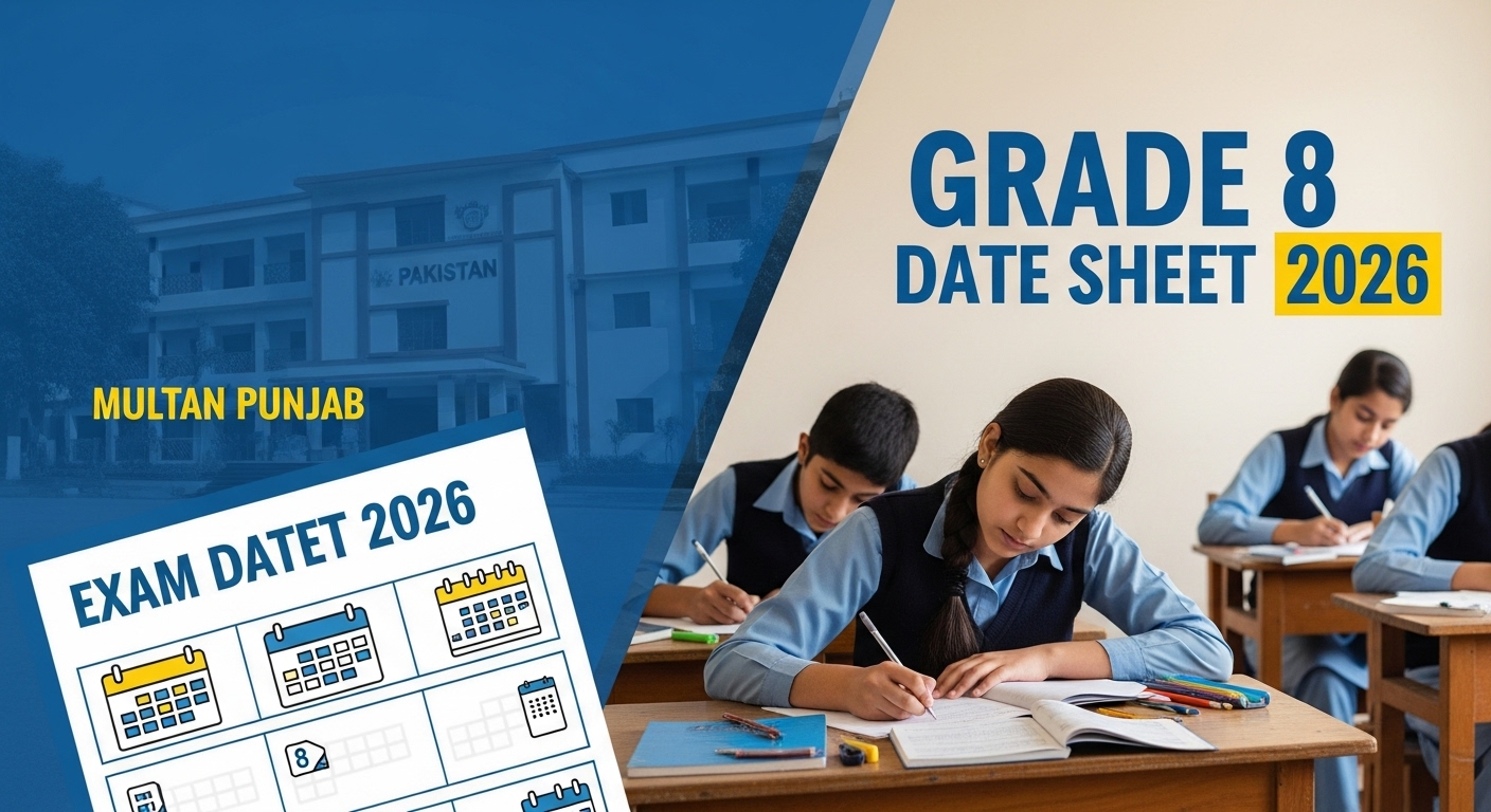 Date Sheet – Grade 8 Annual Examination 2026 Multan Punjab